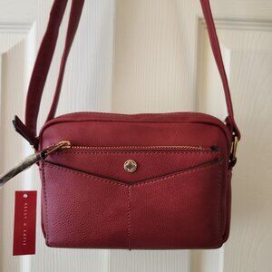 Kelly & Katie Red Crossbody Bag With Front Pocket & Adjustable Strap